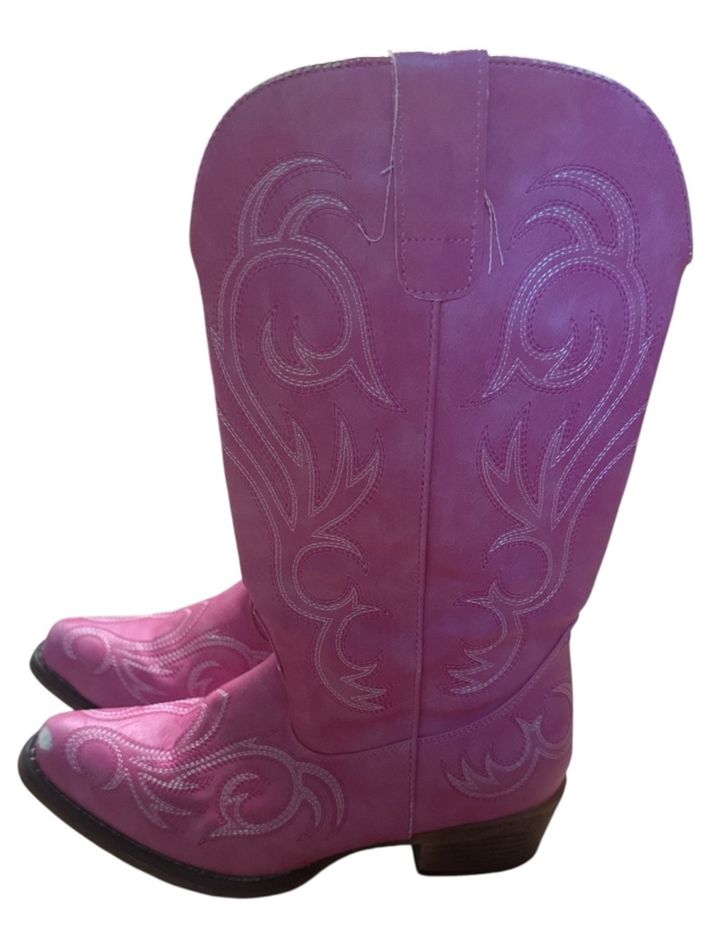 Roper Women’s Pink Leather Western Cowboy Boots Size 6 scuffed toes - Picture 2 of 8